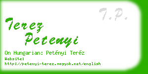 terez petenyi business card